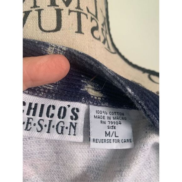 Chico’s Design 100% Cotton Indigo Fish Vest - Picture 4 of 7